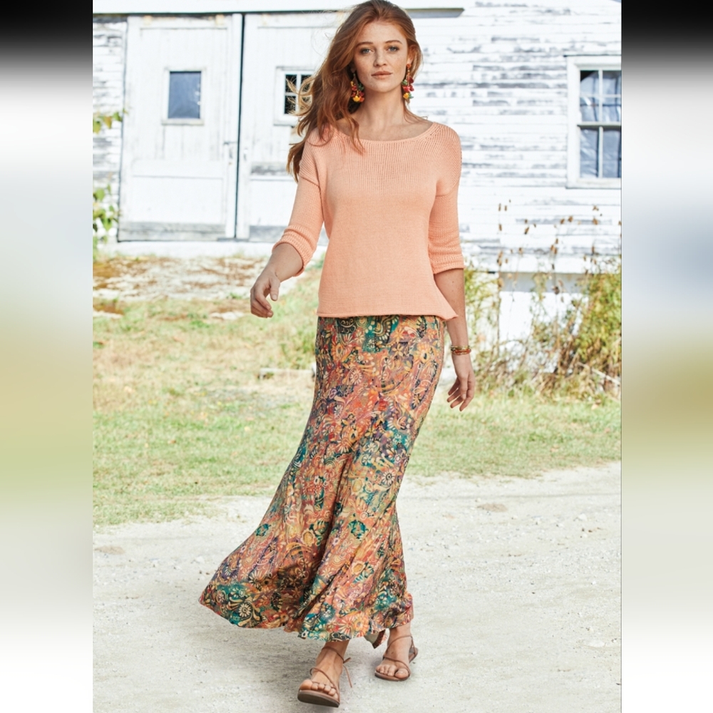 Maxi Skirt Peruvian Connection Multi-Color Paisley
